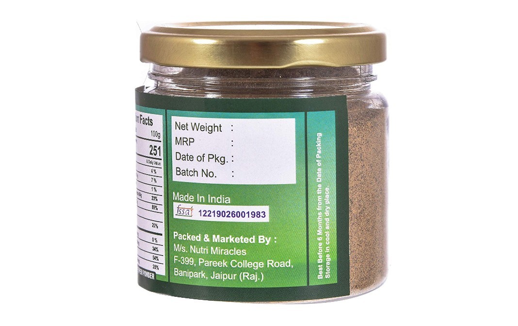 Nutri Miracle Black Pepper Powder    Glass Jar  100 grams